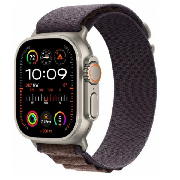 Watch Ultra 2 GPS + Cellular 49mm Titanium Case with Indigo Alpine Loop - Small (MRER3)