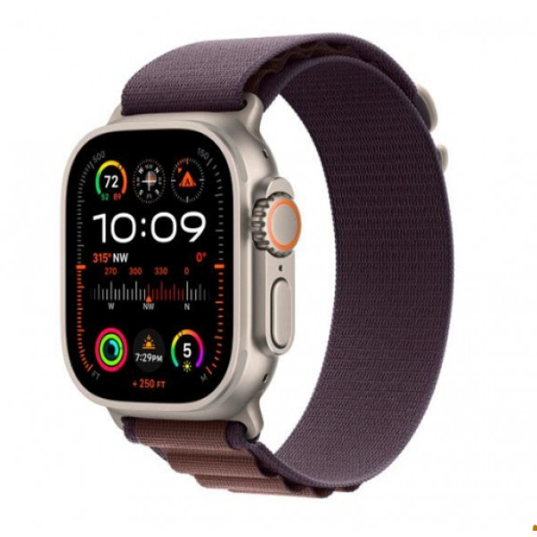 Watch Ultra 2 GPS + Cellular 49mm Titanium Case with Indigo Alpine Loop - Medium (MRET3)