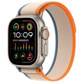 Watch Ultra 2 GPS + Cellular 49mm Titanium Case with Orange/Beige Trail Loop - S/M (MRF13)