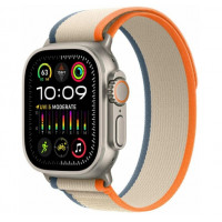 Watch Ultra 2 GPS + Cellular 49mm Titanium Case with Orange/Beige Trail Loop - M/L (MRF23)