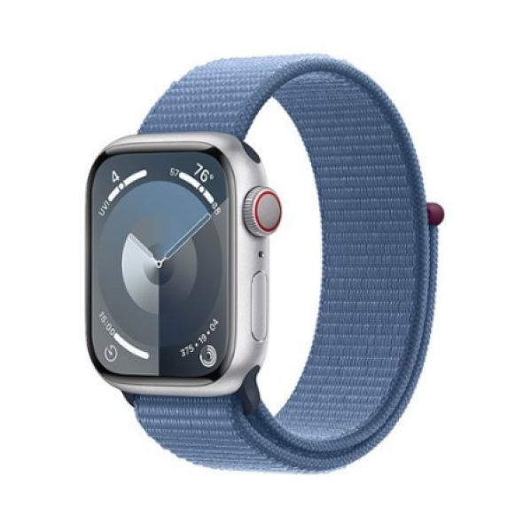 Apple Watch Series 9 GPS + Cellular 41mm Silver Alu. Case w. Winter Blue Sport Loop (MRHX3)