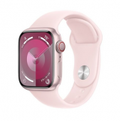 Apple Watch Series 9 GPS + Cellular 41mm Pink Alu. Case w. Light Pink Sport Band - S/M (MRHY3)