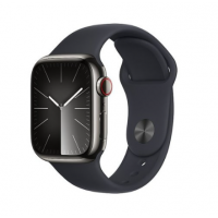 Apple Watch Series 9 GPS + Cellular 41mm Graphite S. Steel Case w. Midnight Sport Band - S/M (MRJ83)