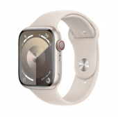 Apple Watch Series 9 GPS + Cellular 45mm Starlight Alu. Case w. Starlight Sport Band - S/M (MRM83)