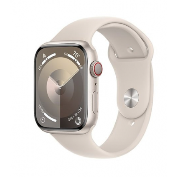 Apple Watch Series 9 GPS + Cellular 45mm Starlight Alu. Case w. Starlight Sport Band - M/L (MRM93)