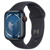 Apple Watch Series 9 GPS + Cellular 45mm Midnight Aluminum Case w. Midnight Sport Band - S/M (MRMC3)