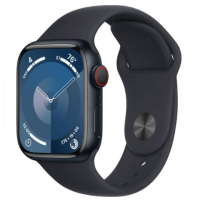 Apple Watch Series 9 GPS + Cellular 45mm Midnight Aluminum Case w. Midnight Sport Band - S/M (MRMC3)