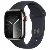Apple Watch Series 9 GPS + Cellular 45mm Graphite S. Steel Case w. Midnight Sport Band - S/M (MRMV3)