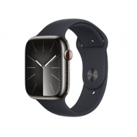 Apple Watch Series 9 GPS + Cellular 45mm Graphite S. Steel Case w. Midnight S. Band - M/L (MRMW3)