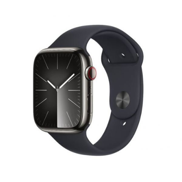 Apple Watch Series 9 GPS + Cellular 45mm Graphite S. Steel Case w. Midnight S. Band - M/L (MRMW3)