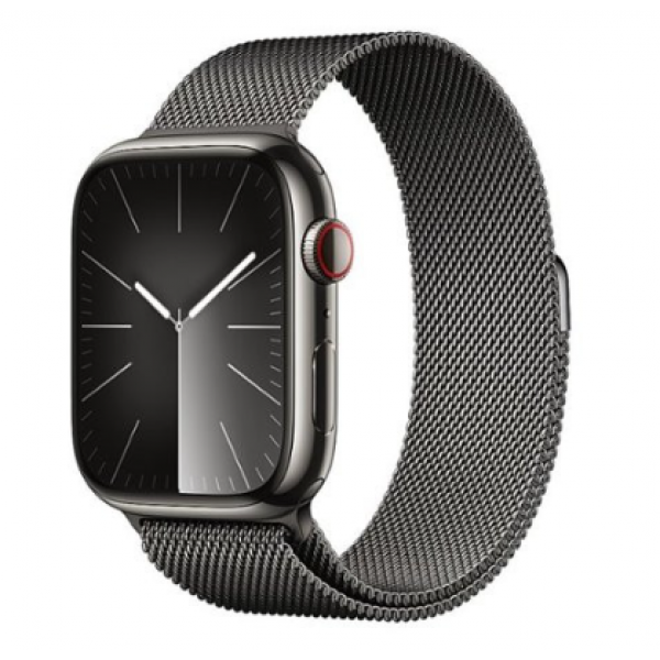 Apple Watch Series 9 GPS + Cellular 45mm Graphite S. Steel Case w. Graphite Milanese Loop (MRMX3)