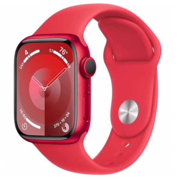 Apple Watch Series 9 GPS 45mm PRODUCT RED Alu. Case w. PRODUCT RED Sport Band - S/M (MRXJ3)