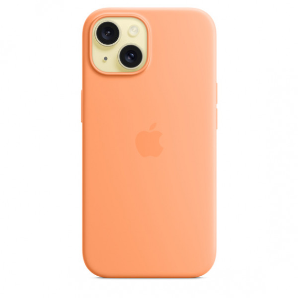 Чехол для iPhone 15 Apple Silicone Case with MagSafe (Orange Sorbet)