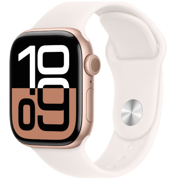 Apple Watch Series 10 GPS 42mm Rose Gold Alu. Case w. Light Blush Sport Band - S/M (MWWH3)