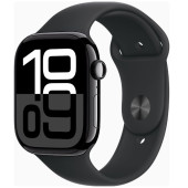 Apple Watch Series 10 GPS 46mm Jet Black Alu. Case w. Black Sport Band - M/L (MWWQ3)
