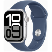 Apple Watch Series 10 GPS + Cellular 42mm Silver Alu. Case w. Denim Sport Band - S/M (MWX33)