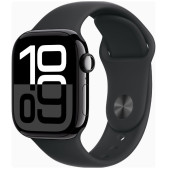 Apple Watch Series 10 GPS + Cellular 42mm Jet Black Alu. Case w. Black Sport Band - S/M (MWX63)