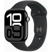 Apple Watch Series 10 GPS + Cellular 46mm Jet Black Alu. Case w. Black Sport Band - S/M (MWY33)