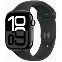 Apple Watch Series 10 GPS + Cellular 46mm Jet Black Alu. Case w. Black Sport Band - S/M (MWY33)