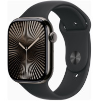 Apple Watch Series 10 GPS + Cellular 46mm Slate Titanium Case w. Black Sport Band - S/M (MWYD3)