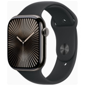 Apple Watch Series 10 GPS + Cellular 46mm Slate Titanium Case w. Black Sport Band - M/L (MWYE3)