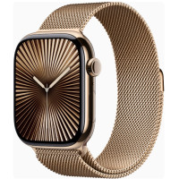 Apple Watch Series 10 GPS + Cellular 46mm Gold Titanium Case w. Gold Milanese Loop - M/L (MX003)