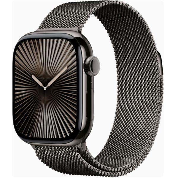 Apple Watch Series 10 GPS + Cellular 42mm Slate Titanium Case w. Slate Milanese Loop (MX053)