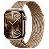 Apple Watch Series 10 GPS + Cellular 42mm Gold Titanium Case w. Gold Milanese Loop (MX083)