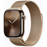 Apple Watch Series 10 GPS + Cellular 42mm Gold Titanium Case w. Gold Milanese Loop (MX083)