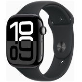 Apple Watch Series 10 GPS + Cellular 46mm Jet Black Alu. Case w. Black Sport Band - XL (MX133+MXM53)