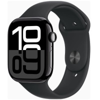Apple Watch Series 10 GPS + Cellular 46mm Jet Black Alu. Case w. Black Sport Band - XL (MX133+MXM53)