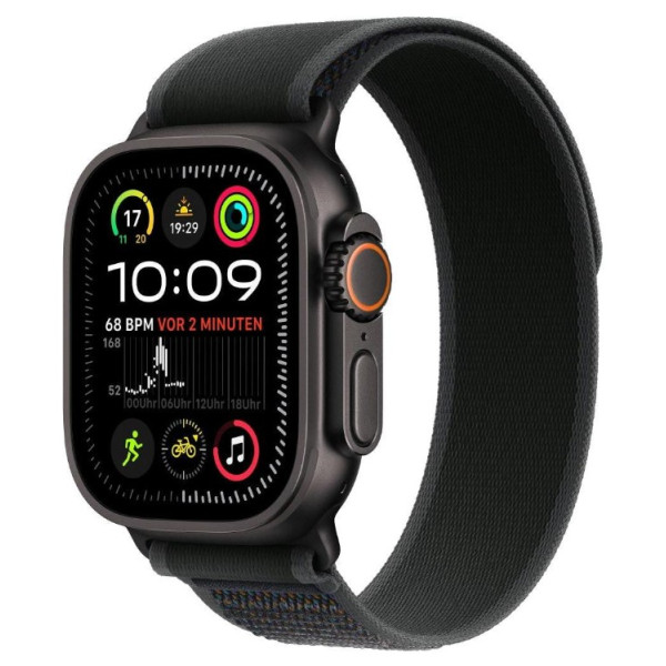 Apple Watch Ultra 2 GPS + Cellular 49mm Black Titan. Case w. Black Trail Loop - M/L (MX4V3)