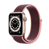 Apple Watch Series 6 GPS + Cellular 40mm Gold Aluminum Case w. Plum Sport l. (MYA32)