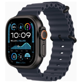 Apple Watch Ultra 2 GPS + Cellular 49mm Black Titanium Case w. Navy Ocean Band (MYTC3+MYPA3)