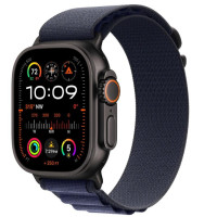 Apple Watch Ultra 2 GPS + Cellular 49mm Black Titan. Case w. Navy Alpine Loop - Medium (MYTF3+MYPX3)
