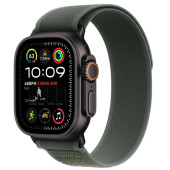 Apple Watch Ultra 2 GPS + Cellular 49mm Black Titan. Case w. Green Trail Loop - S/M (MYTJ3+MYQ33)