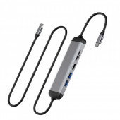 Переходник WiWU Alpha USB-C HUB 5-in-1 A521H USB3.0*2+HDMI+Micro SD/SD (gray)
