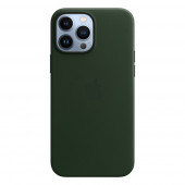 Чехол для iPhone 13 Pro Max Apple Leather Case with MagSafe (Sequoia Green)