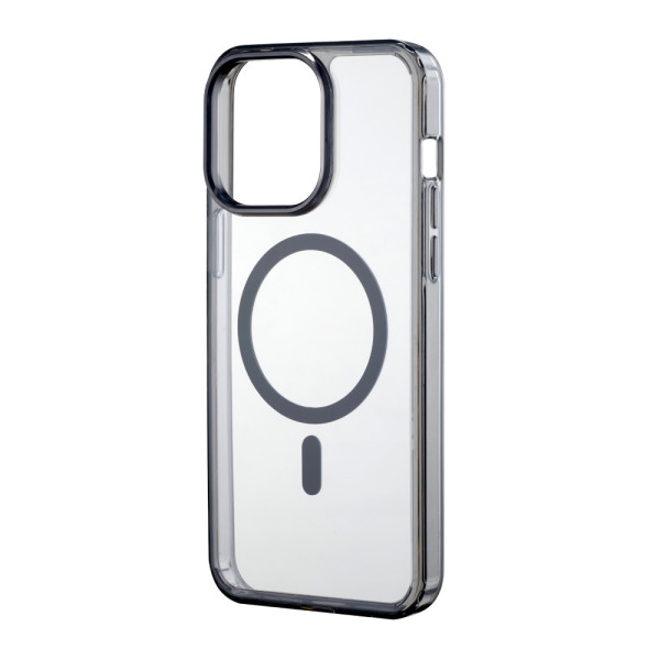 Чехол iPhone 15 Pro Wiwu Magnetic Crystal Case (MCC-101) (Transparent Black) - фото Чехол iPhone 15 Pro Wiwu Magnetic Crystal Case (MCC-101) (Transparent Black)