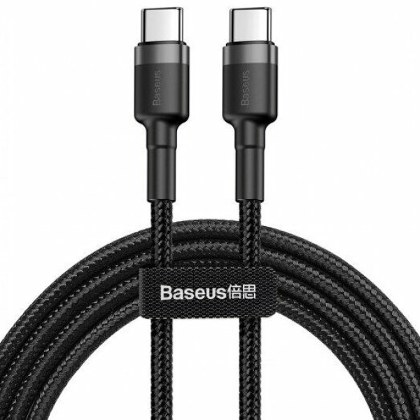 Кабель Baseus Cafule Type-C/Type-C (CATSW-HG1) 2M Black - фото Кабель Baseus Cafule Type-C/Type-C (CATSW-HG1) 2M Black