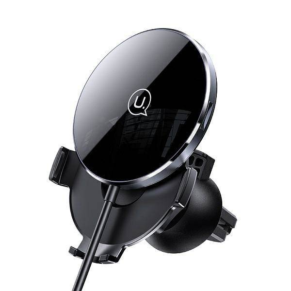 Автодержатель с беспроводной зарядкой Usams US-CD164 Wireless Charger 15W (CD164DZ01) (Black)