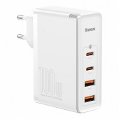 Сетевое зарядное устройство Baseus GaN PRO Quick Charger 2C+2U 100W EU White