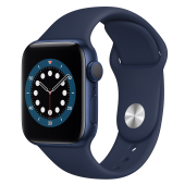 Apple Watch Series 6 GPS 44mm Blue Aluminum Case w. Deep Navy Sport B. (M00J3UL/A) UACRF