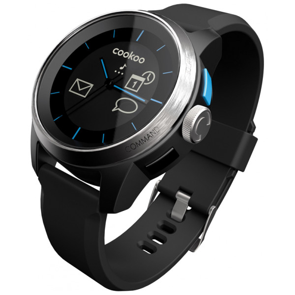 COOKOO Watch SilverOnBlack (CKW-SK002-01)