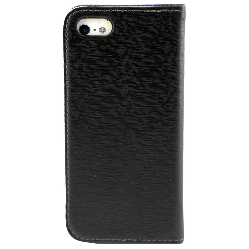Чехол Книжка для iPhone 5/5S NUOKU LUXE (Черный) (Преcсованая кожа) фото 2