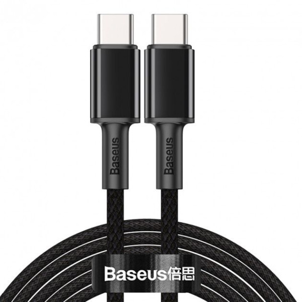 Кабель Baseus High Density Braided Type-C/Type-C 100W (CATGD-A01) Black 2m - фото Кабель Baseus High Density Braided Type-C/Type-C 100W (CATGD-A01) Black 2m