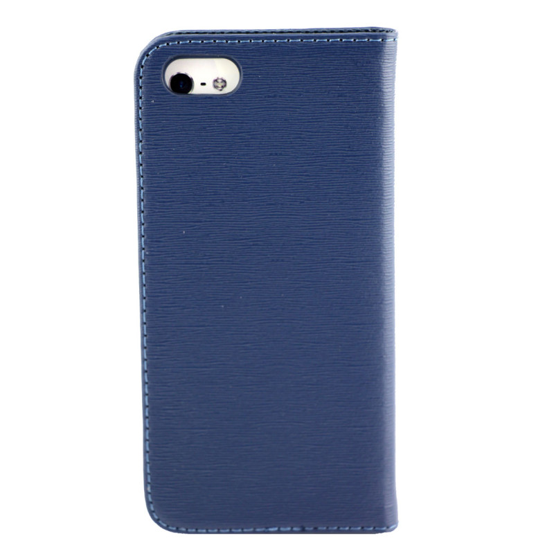 Чехол Книжка для iPhone 5/5S NUOKU LUXE (Синий) (Преcсованая кожа) фото 2