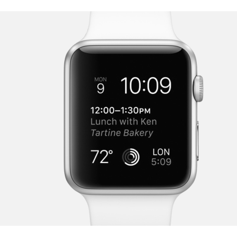 Apple Watch  38mm Silver Aluminum Case with White Sport Band (MJ2T2) фото 2
