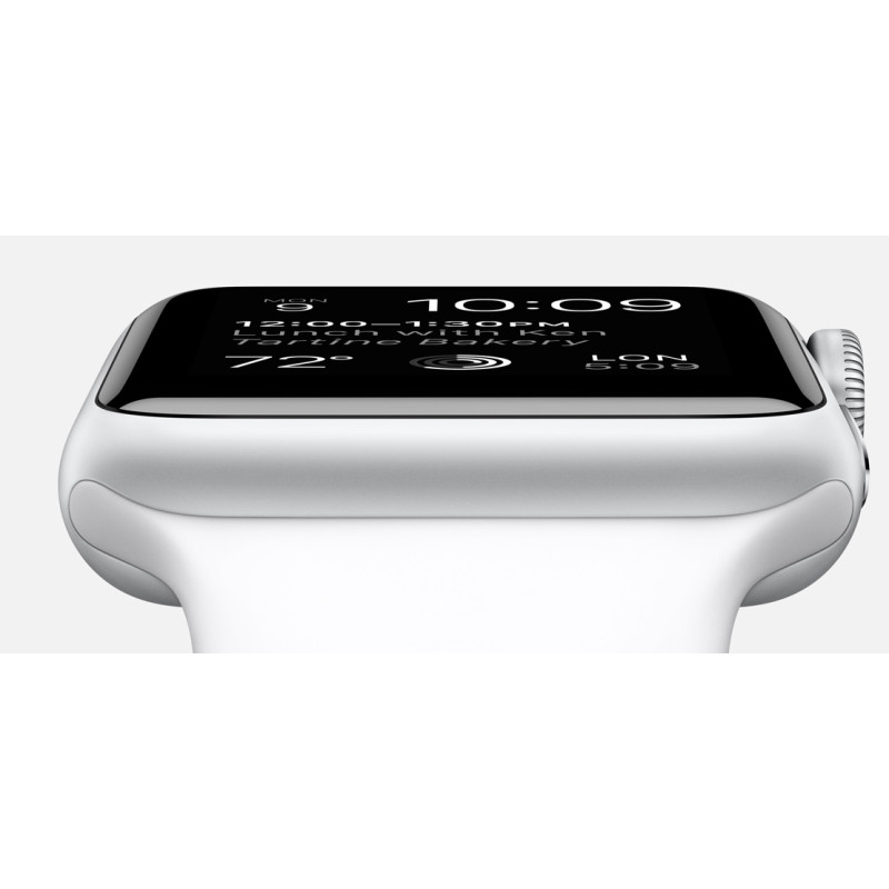 Apple Watch  38mm Silver Aluminum Case with White Sport Band (MJ2T2) фото 2