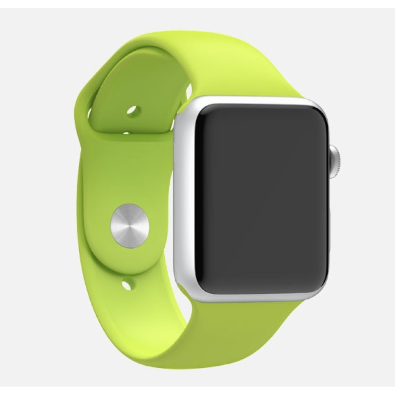 Apple Watch 42mm Silver Aluminum Case with Green Sport Band (MJ3P2) фото 2